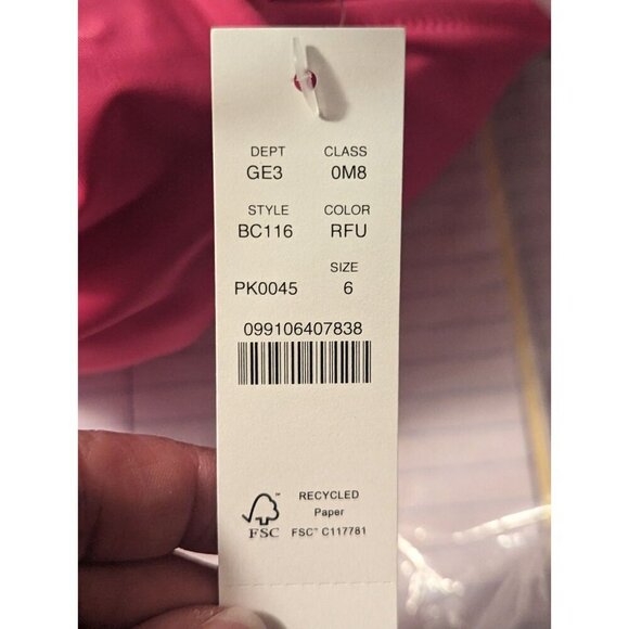 J. Crew Long-Torso Ruched V-Neck One Piece Swim Radiant Fuchsia Pink Size 6 (851 - Picture 4 of 5